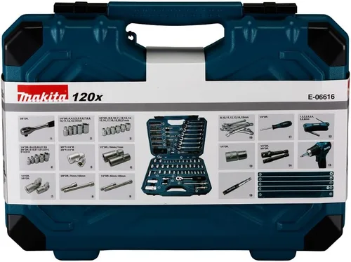 Miniatura 9 de Makita E-06616 - Juego de mantenimiento (120 piezas), color azul y negro