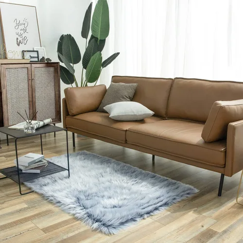 Miniatura 64 de Ashler Home Deco - Tapete de pelo sintético de oveja, mullido, suave, de 2 x 3 pies, lavable a máquina, dormitorio, habitación de los niños, sala
