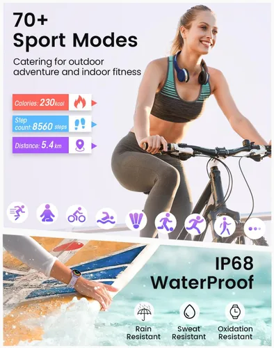 Miniatura 2 de Relojes inteligentes para mujer (respuesta/hacer llamadas), monitor de actividad de pantalla AMOLED de 1.27 pulgadas con monitor de frecuencia