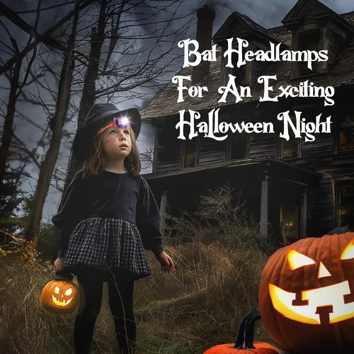 Miniatura 2 de EverBrite Faros delanteros de murciélago de Halloween, paquete de 2 lámparas de cabeza para niños con 3 modos cálido/rojo/estroboscópico, faros