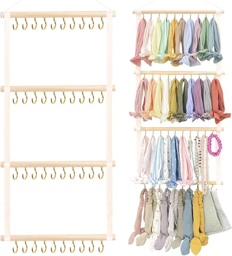 Miniatura 10 de POVETIRE Soporte para diadema organizador de bandas para la cabeza para niñas, diademas de bebé, accesorios para el cabello, organizador