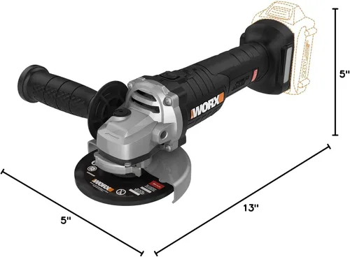 Miniatura 8 de Worx WX812L.9 20V Power Share Amoladora angular inalámbrica de 4.5 pulgadas con motor sin escobillas (solo herramienta)