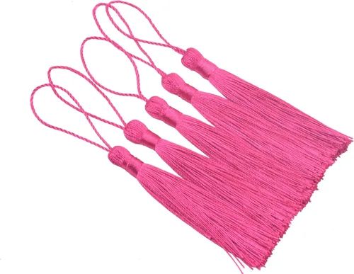 Miniatura 16 de KONMAY, borlas pequeñas y suaves, con bucles para proyectos de bricolaje, hechas a mano, sedosas, de 3.5 pulgadas, 20