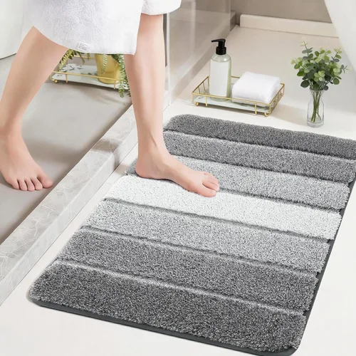 Miniatura 21 de COSY HOMEER Alfombras de baño de 24 x 17 pulgadas, ultra suaves y absorbentes, con respaldo de TPR antideslizante, lavable a máquina, alfombra Beige