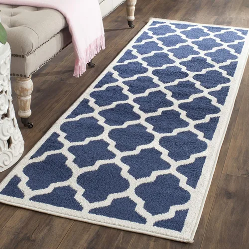 Miniatura 19 de SAFAVIEH Amherst Collection AMT420E - Alfombra para pasillo, 2 pies 3 pulgadas x 7 pies, beige y gris claro, diseño de enrejado marroquí,