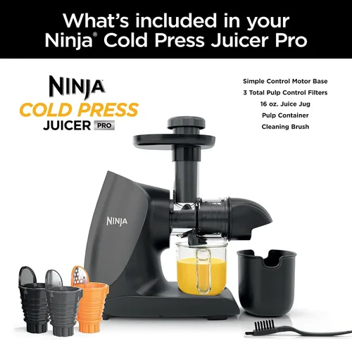 Miniatura 12 de Ninja JC101 Cold Press Pro Juicer, fácil de limpiar, 1ª generación, grafito