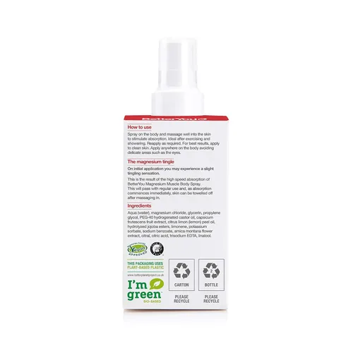 Miniatura 9 de BetterYou Spray corporal muscular de magnesio - Spray de alivio muscular - Aceite de magnesio, árnica y limón - Calor suave para la recuperación