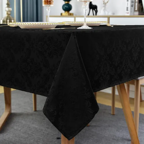 Miniatura 8 de Servilletas cuadradas de jacquard blanco, servilletas de poliéster suave resistentes a las arrugas con diseño damasco, servilletas de tela