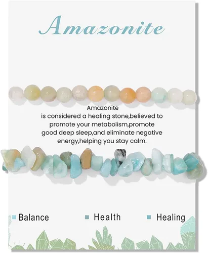 Miniatura 16 de Pulseras de cristal curativo para mujer, 2 pulseras de piedra natural de 0.236 pulgadas, pulseras elásticas de cuentas de cristal hechas a mano