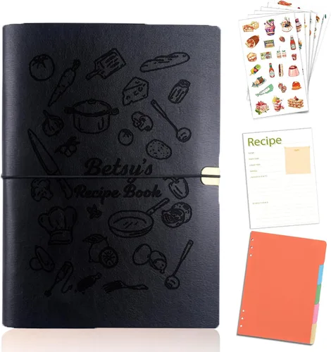 Miniatura 8 de Libro de recetas personalizado para escribir en tus propias recetas, libro de recetas personalizable de 6.7 x 9 pulgadas, 5 divisores y espacio
