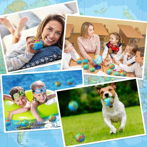 Miniatura 5 de HyDren 20 mini bolas de estrés globo a granel de 2 pulgadas de espuma para aliviar el estrés de la Tierra del mundo para ejercicio de dedos
