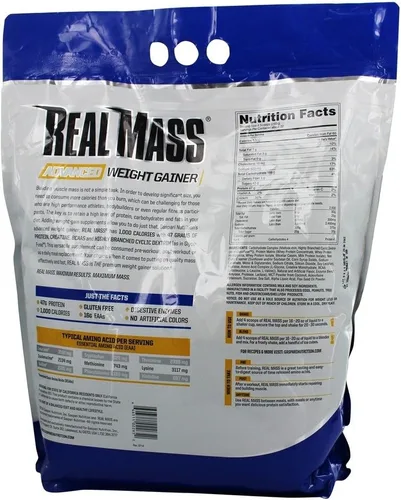 Miniatura 3 de Gaspari Nutrition Masa real: ganador de peso avanzado, mezcla de proteínas y carbohidratos complejos, 1.76 oz de proteína, 0.56 oz de EAA, sin