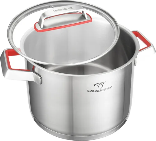 Miniatura 11 de NANFANG BROTHERS Olla de acero inoxidable de 3 cuartos de galón con tapa de vidrio, olla antiadherente de núcleo de cobre de grado alimenticio 316