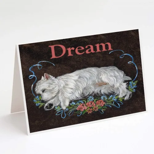 Miniatura 159 de Caroline's Treasures PPP3013GCA7P - Tarjetas de felicitación y sobres para mascotas de Basset Hound Teacher, paquete de 8 tarjetas en blanco