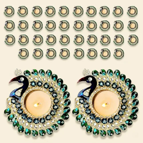 Miniatura 10 de LoveNspire Portavelas de pavo real, Diya decorativo para el hogar, Diwali Pooja, decoración de mesa de Navidad, recuerdos de boda y regalos