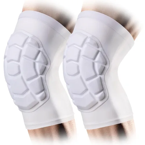 Miniatura 7 de COOLOMG Rodilleras protectoras para lucha libre, baloncesto, fútbol, voleibol, jóvenes, niños y adultos, rodilleras de compresión, color blanco