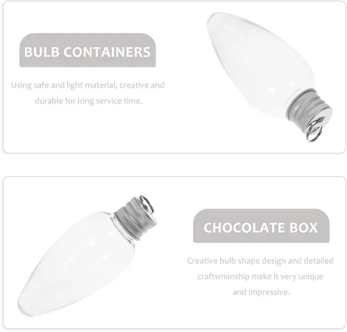 Miniatura 3 de TOYANDONA Bombilla pequeña para botella de caramelo, contenedor de adorno para relleno de calcetines, luz colgante, bombilla rellenable, bolas