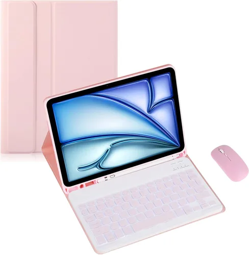 Miniatura 42 de Funda de teclado para tableta Samsung Galaxy Tab A8 X200/X205 de 10.5 pulgadas, cubierta protectora de teclado con soporte multiángulo, borde de Azul