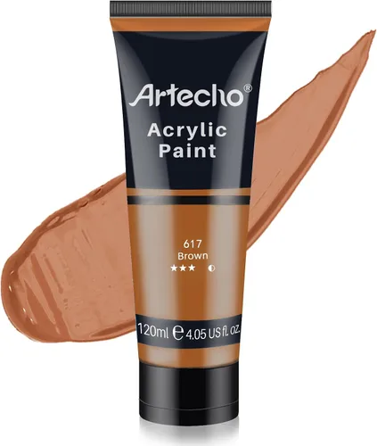 Miniatura 23 de Artecho - Pintura acrílica blanco titanio (120 ml / 4.05 oz), tubos de pintura para manualidades artísticas sobre lienzo, piedra, roca, madera