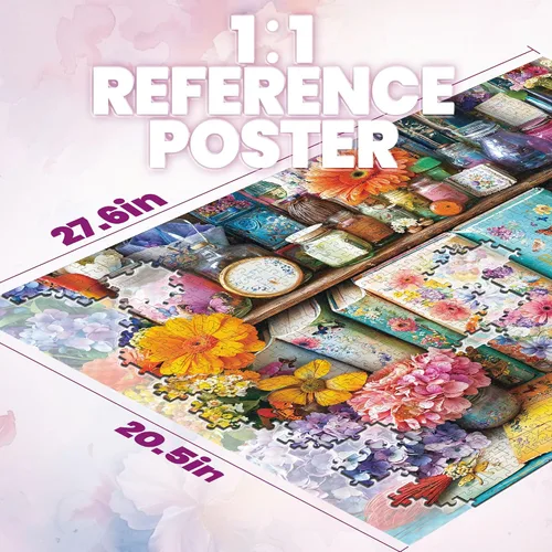 Miniatura 3 de Rompecabezas de 1000 piezas para adultos, rompecabezas de libros, rompecabezas de manual de flores, 1000 piezas, juegos creativos y regalos