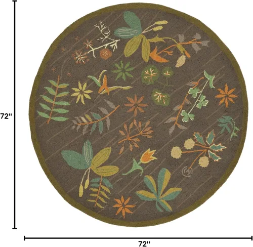 Miniatura 2 de Martha Stewart x SAFAVIEH - Colección de alfombras de área, redondas, ramitas, lana hecha a mano, ideal para sala de estar, dormitorio, oficina