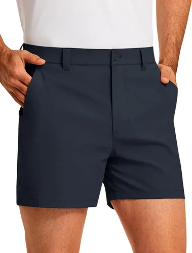 Miniatura 9 de PULI Pantalones cortos de golf para hombre con entrepierna de 5 pulgadas, elásticos, pantalones cortos de vestir casuales con bolsillos