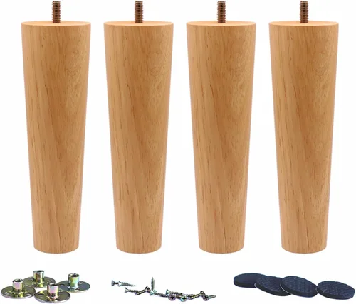 Miniatura 8 de WEICHUAN Patas de Madera Maciza Redondas de Repuesto para Sofá Sillón Silla Otomana Sofá de Dos Plazas Mesa de Café Gabinete Muebles