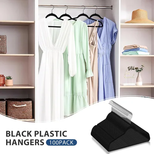 Miniatura 3 de SUPER DEAL Paquete de 100 perchas de terciopelo de alta calidad, delgadas, antideslizantes, con muescas para trajes, abrigos, pantalones, vestidos