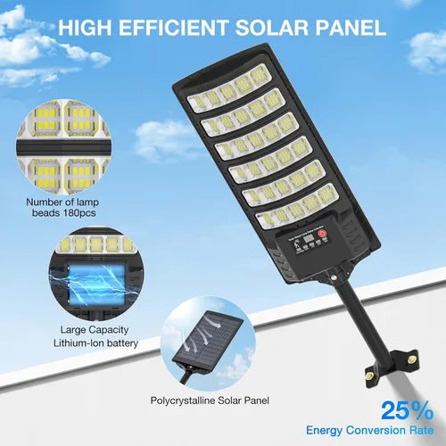 Miniatura 2 de Farolas solares impermeables para exteriores, luz de inundación gran angular de 320°, luz LED de estacionamiento solar con sensor de movimiento