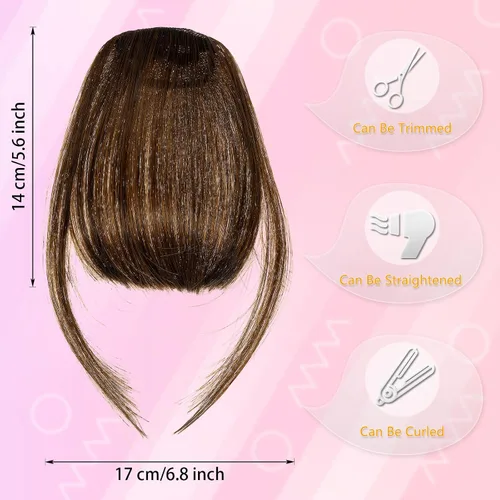 Miniatura 6 de 2 extensiones de cabello con clip, extensiones de cabello francés con flecos, extensiones de cabello de una pieza con clip en la parte delantera