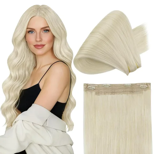 Miniatura 34 de Fshine - Extensiones de cabello humano con clip, de 16 pulgadas, con clip, color marrón chocolate, mezcla de rubio caramelo, extensiones de cabello