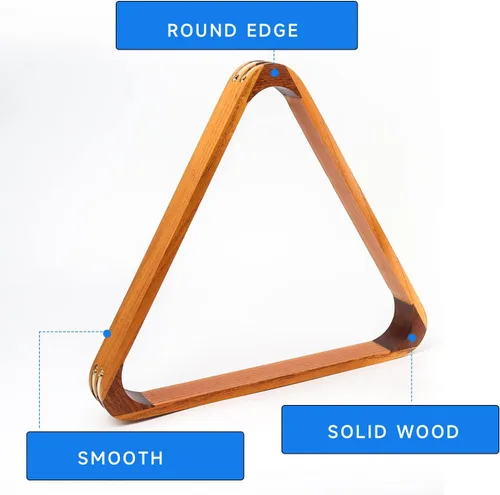 Miniatura 2 de GSE Games & Sports Expert Triángulo de Billar de Madera Maciza para 8 Bolas / Rombo para 9 Bolas, Porta Bolas de Billar para Bolas de Billar