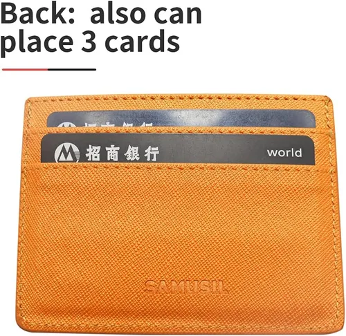 Miniatura 3 de Samusil - Cartera de piel sintética 2 unidades 6 tarjetas dinero en efectivo 39in de F