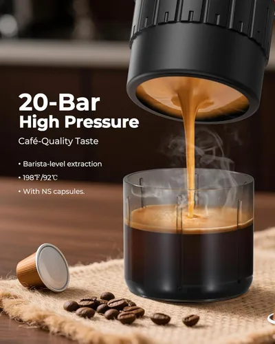 Miniatura 5 de cafetera espresso portátil (negro)