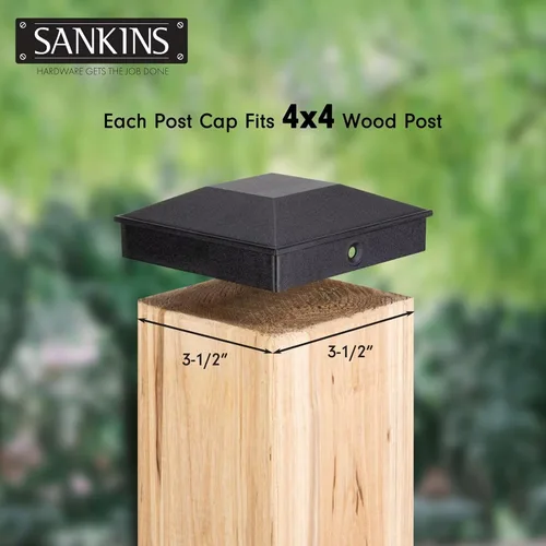 Miniatura 3 de Tapas de madera para postes de valla de 4 x 4 pulgadas (real 3.5 x 3.5), tapas decorativas para postes de cubierta de cubierta de plástico PP a
