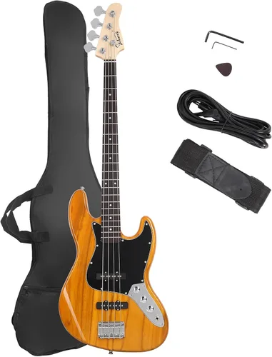 Miniatura 9 de GLARRY Bajo Guitarra Tamaño Completo de 4 Cuerdas, Bajo Exquisito y Elegante con Bolsa para Guitarra, Cable y Llave (Azul, Con AMP)