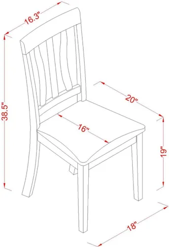 Miniatura 3 de East West Furniture ANC-BLK-C - Sillas de comedor antiguas, sillas de madera tapizadas de tela de lino, juego de 2, color negro