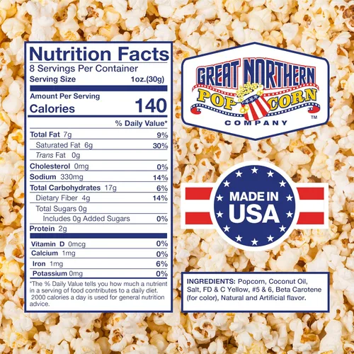 Miniatura 3 de Great Northern Popcorn Palomitas de maíz todo en uno, paquete de palomitas de maíz premedidas de 10.75 onzas para palomitas comerciales de 8 onzas