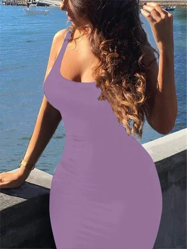 Miniatura 5 de GOBLES Vestido ajustado sin mangas para mujer, vestido sexy e informal para discoteca