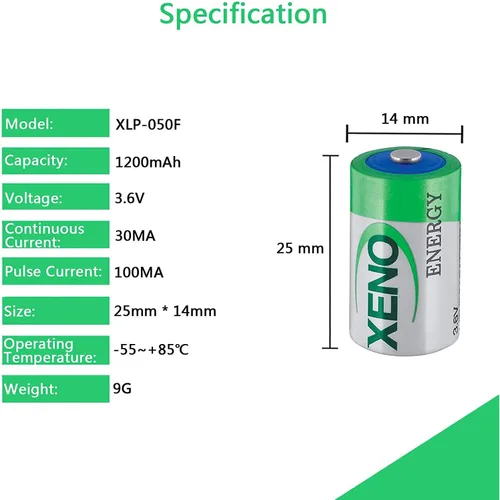 Miniatura 2 de (10 Pack) XL-050F 1/2 AA 3.6V Lithium Battery for Xeno Energy XL-050F 1/2 AA 3.6V Lithium Battery