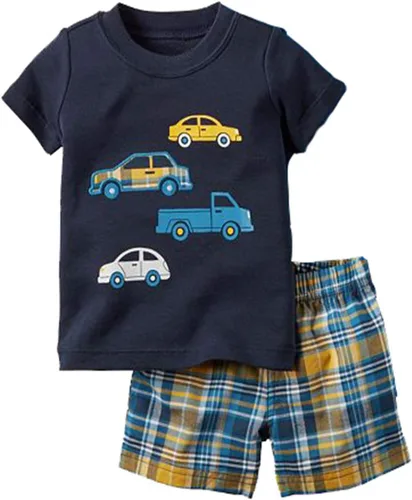 Miniatura 2 de Conjunto de camiseta de manga corta y pantalón corto de algodón para niño pequeño