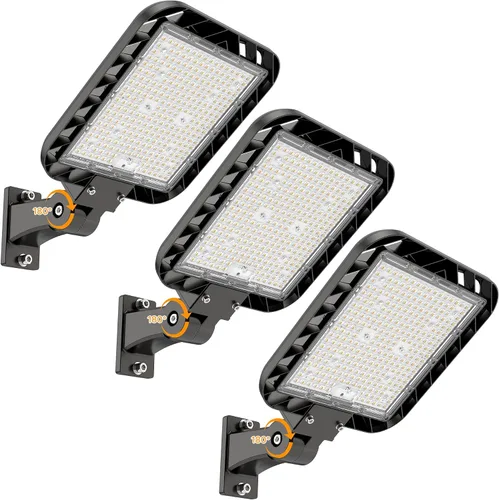 Luces de Estacionamiento 240W 36000LM Montaje de Brazo Ajustable Luces de Caja de Zapatos para Exteriores con Fotocélula de Anochecer a Amanecer