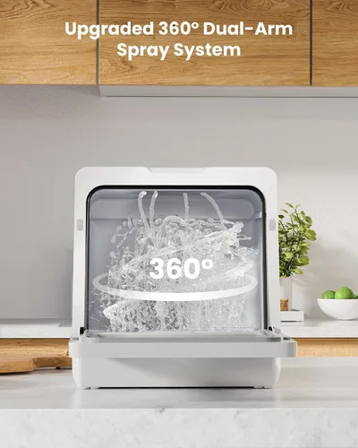 Miniatura 14 de HAVA 2025 NUEVO Lavavajillas de mostrador mejorado con suavizador de agua y eficiencia energética mejorada, lavavajillas portátil con 8 programas