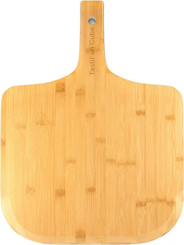 Miniatura 9 de Pala de pizza, paleta de pizza de bambú natural de 12 pulgadas, accesorios esenciales para hornos interiores y exteriores, hornear pizza casera
