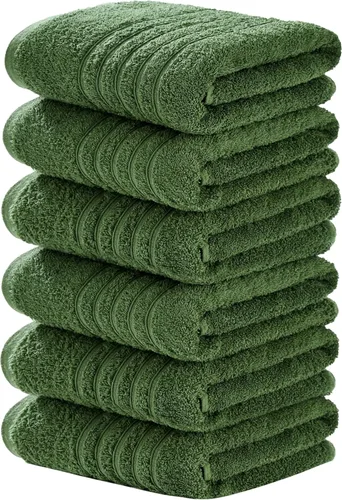 Miniatura 36 de Aibaser Toallas de mano - 16x30 pulgadas - Toallas de mano ligeras y altamente absorbentes para baño, viaje, gimnasio, ducha y spa (Azul)