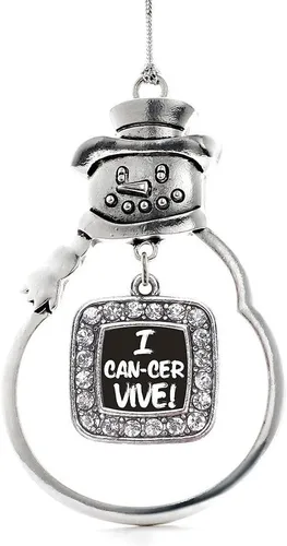 Miniatura 81 de Inspired Silver - Adorno de rodillo de reina - Adorno cuadrado de plata con muñeco de nieve con joyas de circonita cúbica