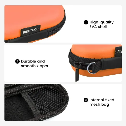 Miniatura 4 de Estuche de transporte para auriculares RISETECH Bolsa de almacenamiento de auriculares EVA Bolsa de almacenamiento de auriculares pequeña bolsa