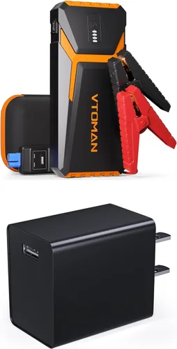 VTOMAN V10 Pro 4500A Arrancador de coche portátil (todo a gas, motor diesel de 10.0L) caja de litio de 12 V, paquete de alimentación de batería +