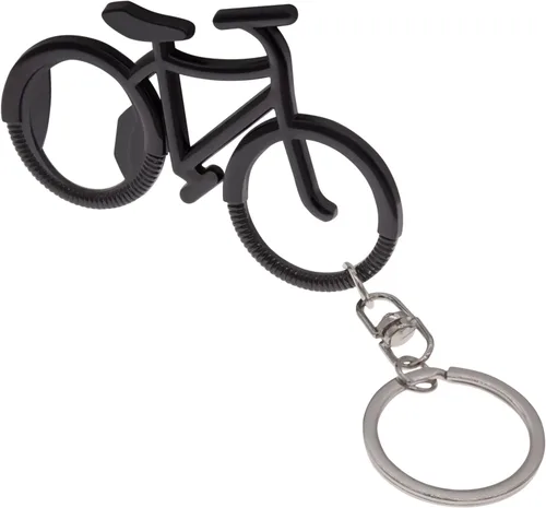 Colgante de aleación de zinc para bicicleta, abrebotellas de cerveza, llavero para coche, regalo para familiares y amigos en festivales, Negro -