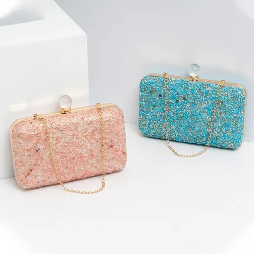 Miniatura 7 de Bolso de mano de noche de piedra multicolor brillante bolso de mano brillante con purpurina para boda, fiesta, baile de graduación